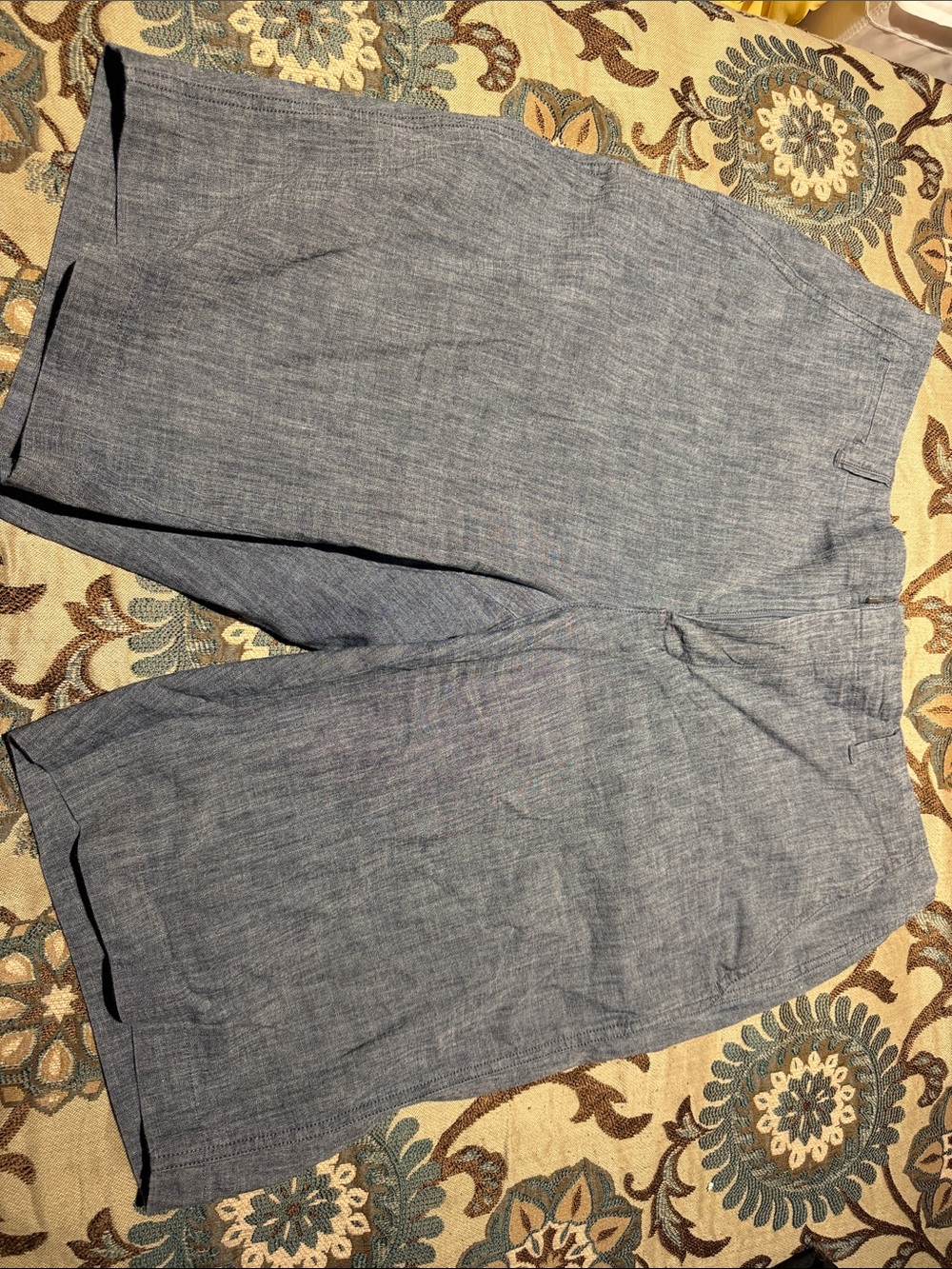 Lands' End Women's Chambray-Style Bermuda Shorts in Light Blue Heather